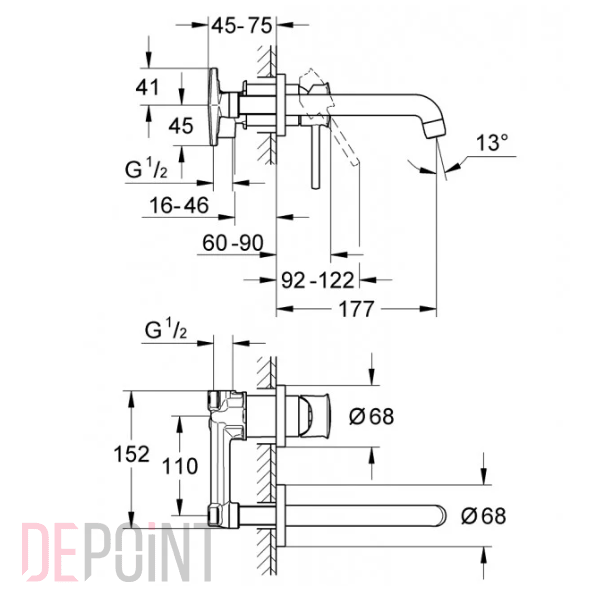 ЧертежGrohe Essence (32901000)